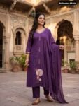 Premium Pure Cotton Embroidery Thread Work Suit With Embroidered Dupatta