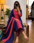 Premium Kanchi Cotton 2-Piece Kurti With Dupatta – Blue