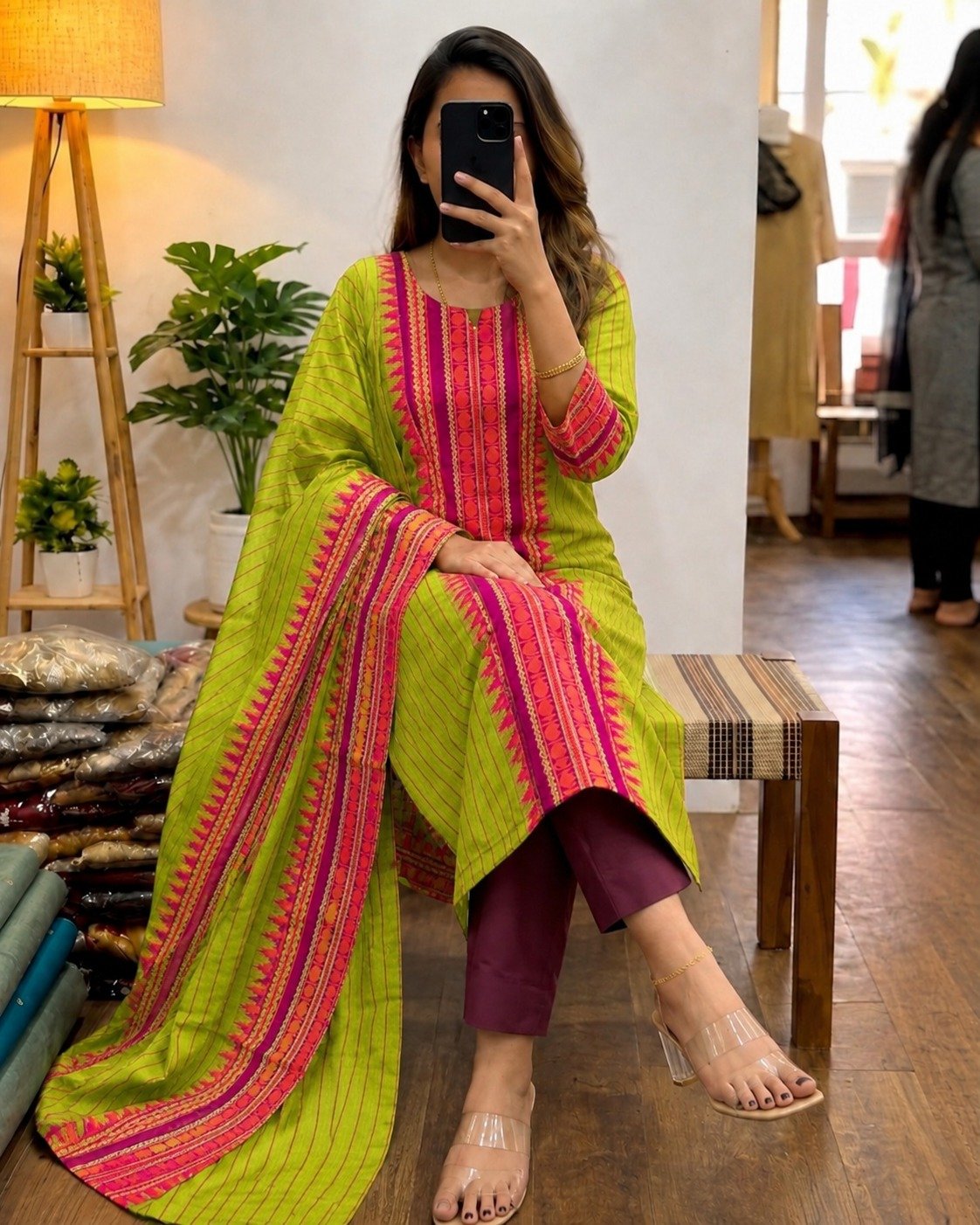 Premium Kanchi Cotton 2–Piece Kurti With Dupatta – Peort