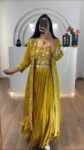 Premium Chinnon Silk Embroidered Lehenga Set With Shrug & Blouse