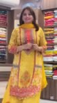 Premium Chinnon Silk Digital Print Palazzo Set With Real Mirror Work & Georgette Dupatta