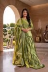 Premium Crape Silk Embroidered Lehenga Set With Muslin Cotton Dupatta