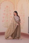 Premium Star Georgette Sequins & Beads Embroidered Gown With Dupatta
